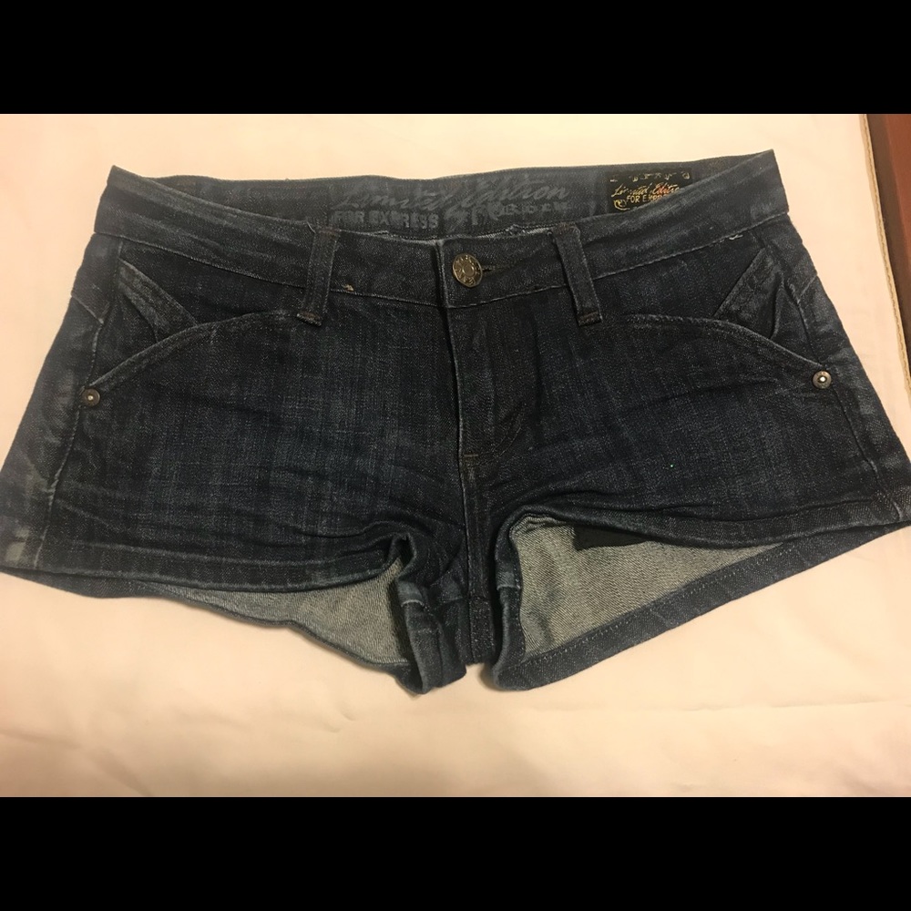 ReRock For Express Denim Shorts with Rhinestones